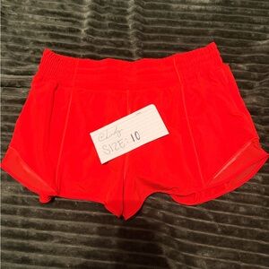 Red lululemon shorts size 10